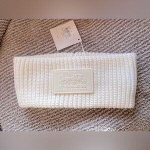 Cream Coach Cable Knit Headband